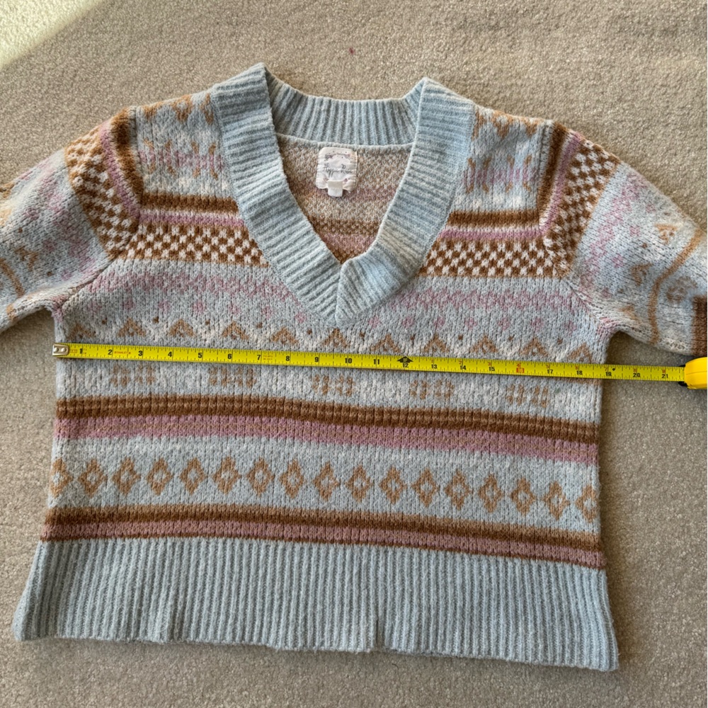 Hippie Rose Multicolor V-Neck Sweater - Picture 5 of 5
